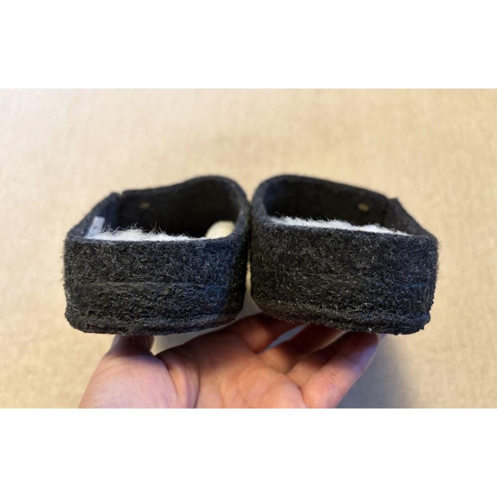 Birkenstock Zermatt Dark Grey Wool Shearling Slippers Size 38 Narrow L7 M5 - Picture 9 of 13